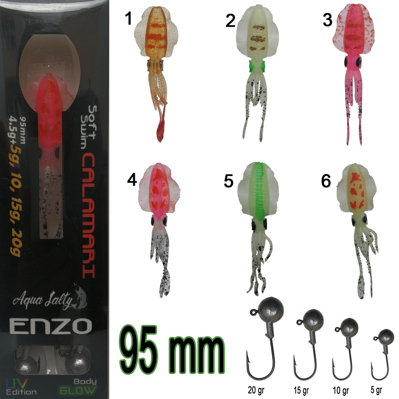 Silikon%20Ahtapot%20Aquasalty%20Enzo%20Soft%20Swim%20Calamari%2095mm%20+%20Jig%20Head%20Renk:01