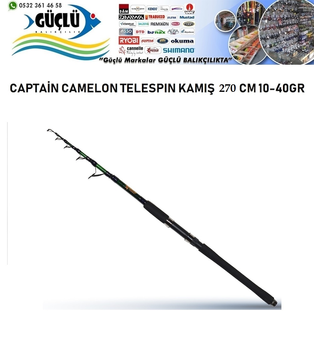 Teleskopik%20Spin%20Kamışı%20Captain%20Camelon%20Telespin%20270Cm%2010-40Gr