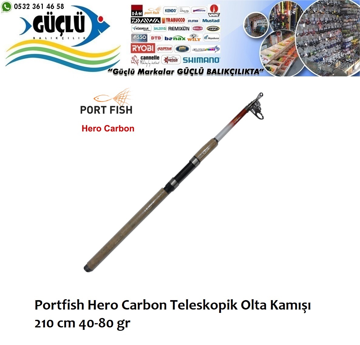 Teleskopik%20Olta%20Kamışı%20Portfish%20Hero%20Carbon%20210cm%2040-80gr