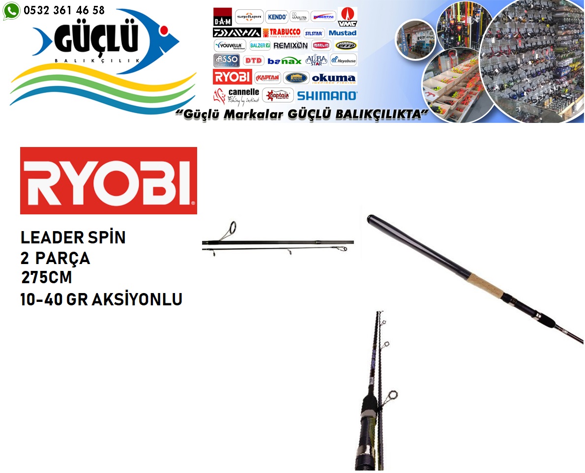 Spin%20Kamışı%20Ryobi%20Leader%20Spin%20275Cm%2010-40%20Gr%20Aksiyonlu