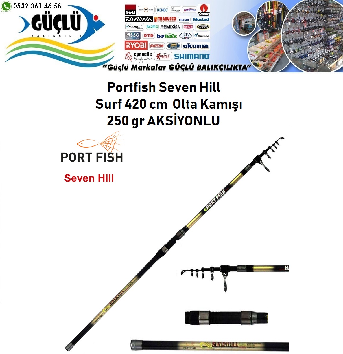 SURF%20OLTA%20KAMIŞI%20PORTFISH%20SEVENHILL%20420%20CM%20250%20GR%20AKSİYONLU