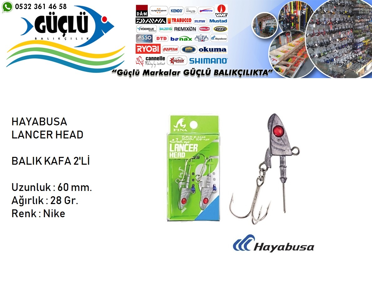 Jig%20Head%20Hayabusa%20Lancer%20Head%20Balık%20Kafa%202%20Li%2028%20Gr