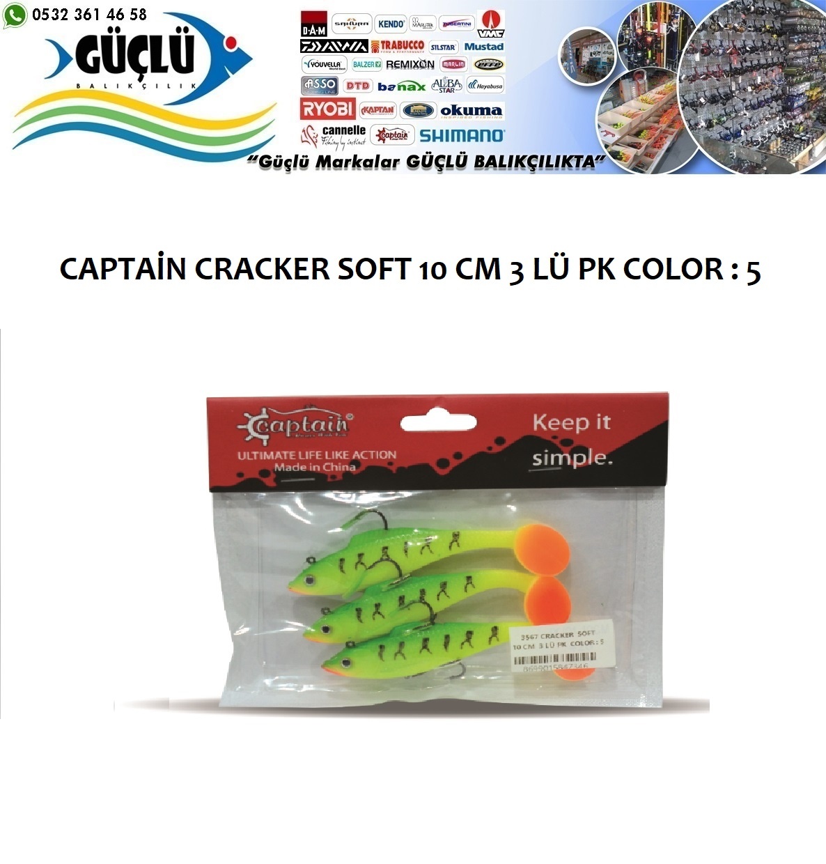 Levrek%20Turna%20Silikonu%20Captaın%20Cracker%20Soft%2010%20Cm%203%20Lü%20Pk%20Renk%20:%205