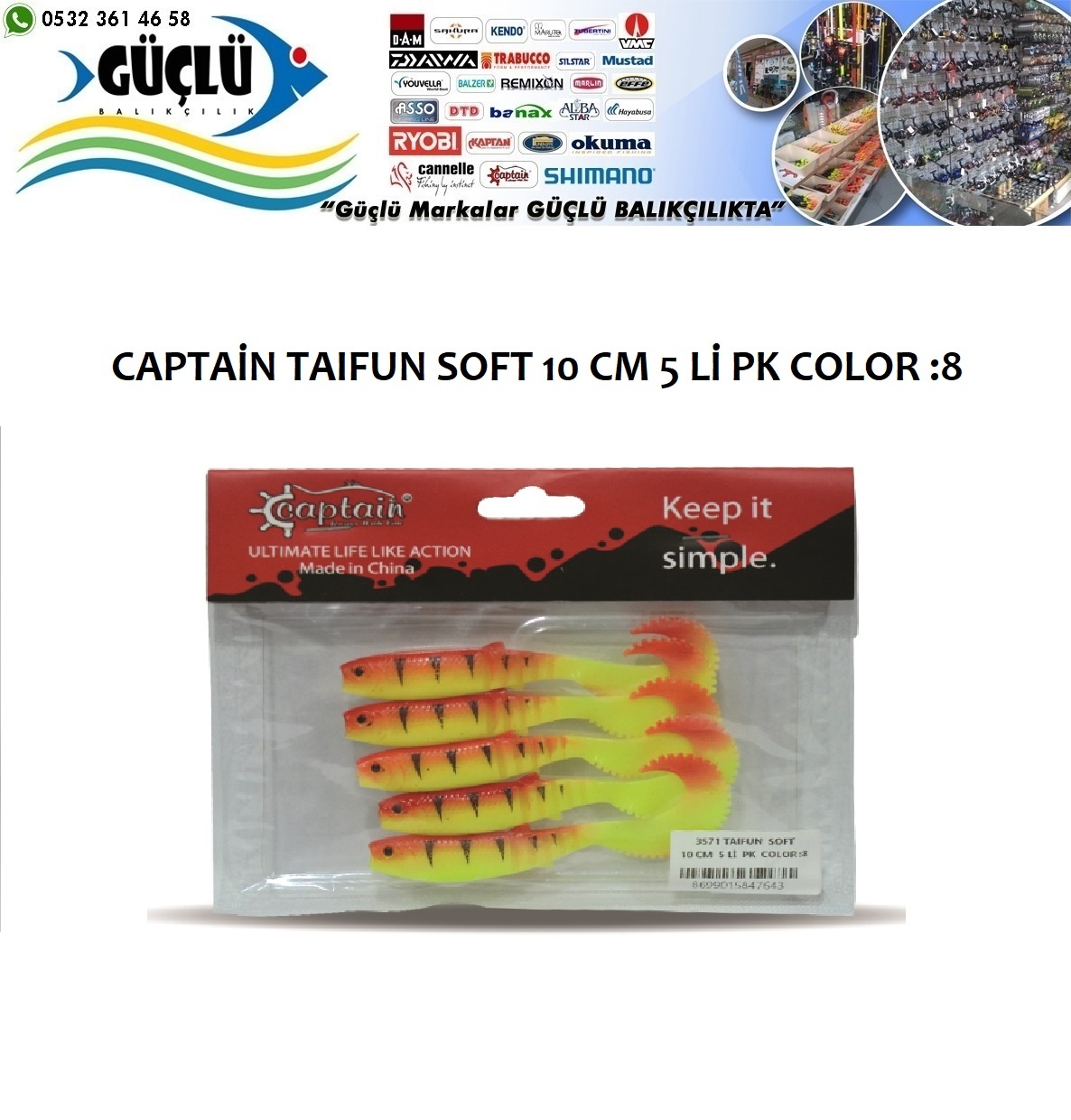 Levrek%20Turna%20Silikonu%20Captaın%20Taıfun%20Soft%2010%20Cm%205%20Li%20Pk%20Renk%20:8