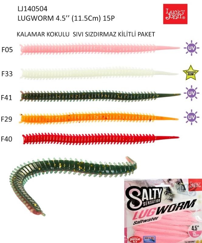 Lrf%20Silikonu%20Luckyjohn%20Lugworm%2011,5cm%20Kokulu%2015%20Li%20Pk%20Renk:f05