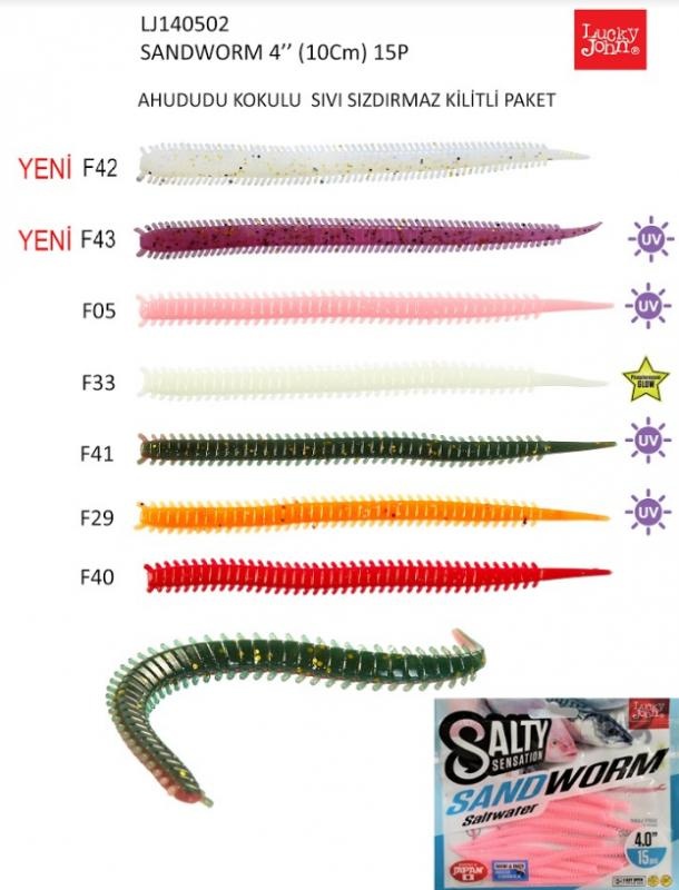 Lrf%20Silikonu%20Luckyjohn%20Sandworm%2010cm%20Kokulu%2015%20Li%20Pk%20Renk:f05