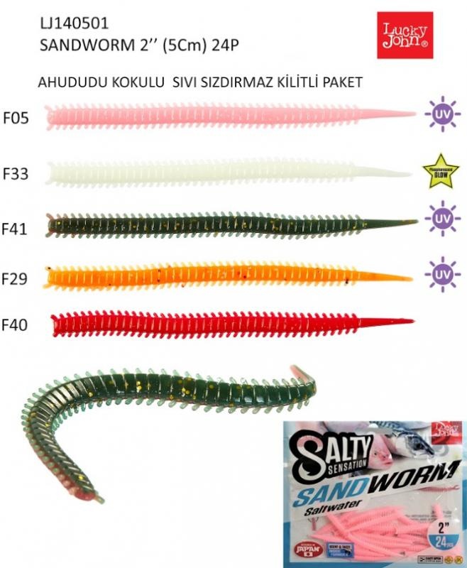 Lrf%20Silikonu%20Luckyjohn%20Sandworm%205cm%20Kokulu%2024%20Lü%20Pk%20Renk:f05