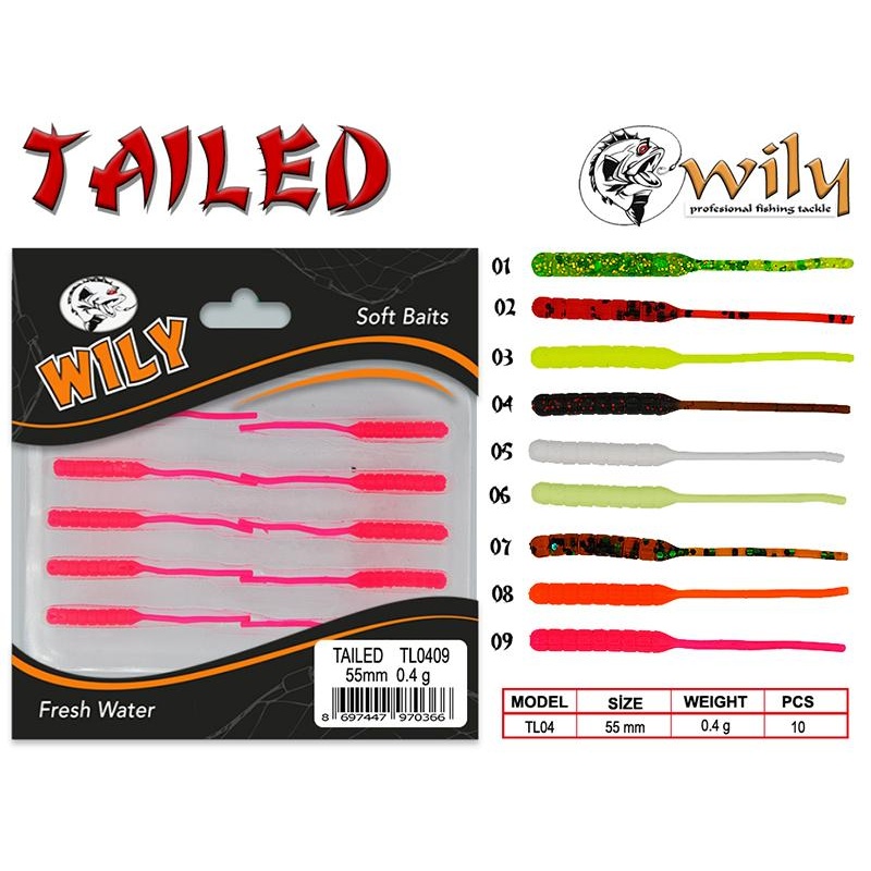 Lrf%20Silikonu%20Wily%20Tailed%205.5%20Cm%200.4%20Gr%2010%20Lu%20Pk%20Renk:01