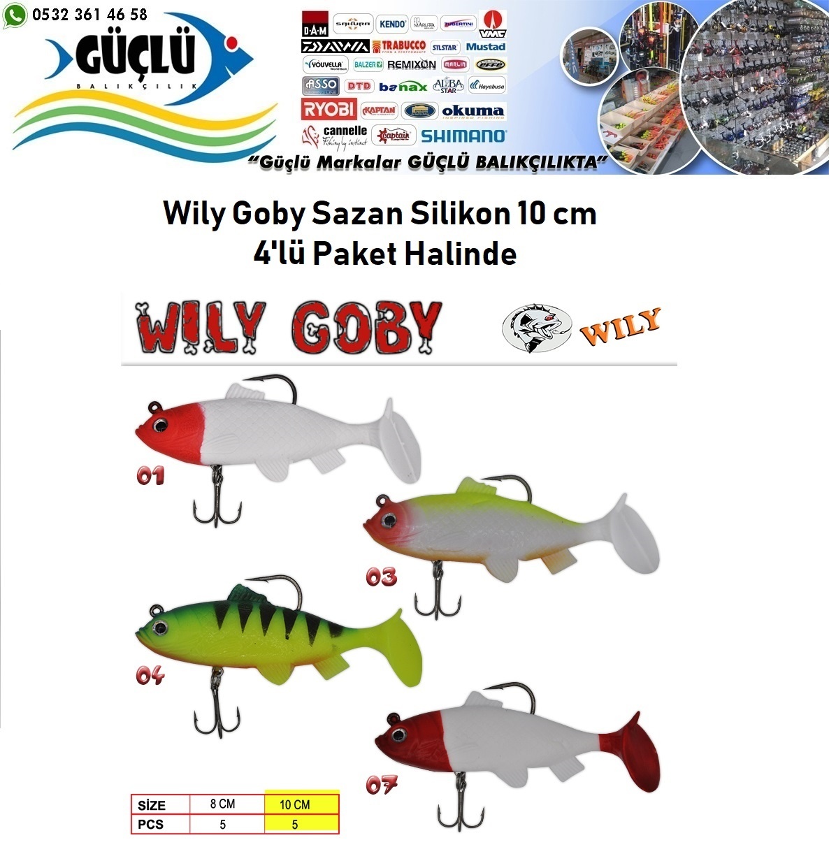 Sazan%20Silikonu%2010%20Cm%20Wily%20Goby%204%20Lü%20Paket%20Halinde%20Renk:7