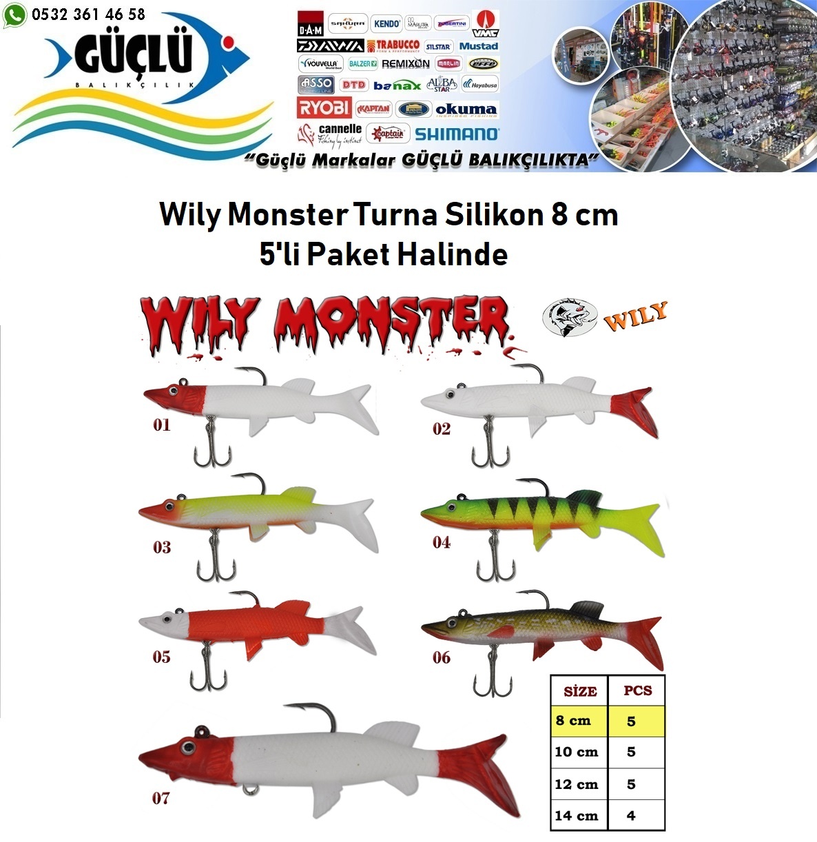 Turna%20Silikonu%208%20Cm%20Wily%20Monster%205%20Li%20Paket%20Renk:1