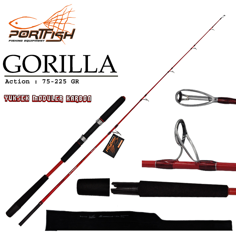 Portfish%20Gorilla%20Jig%20Kamışı%20180%20CM%2075-225%20Gr%202%20Parça