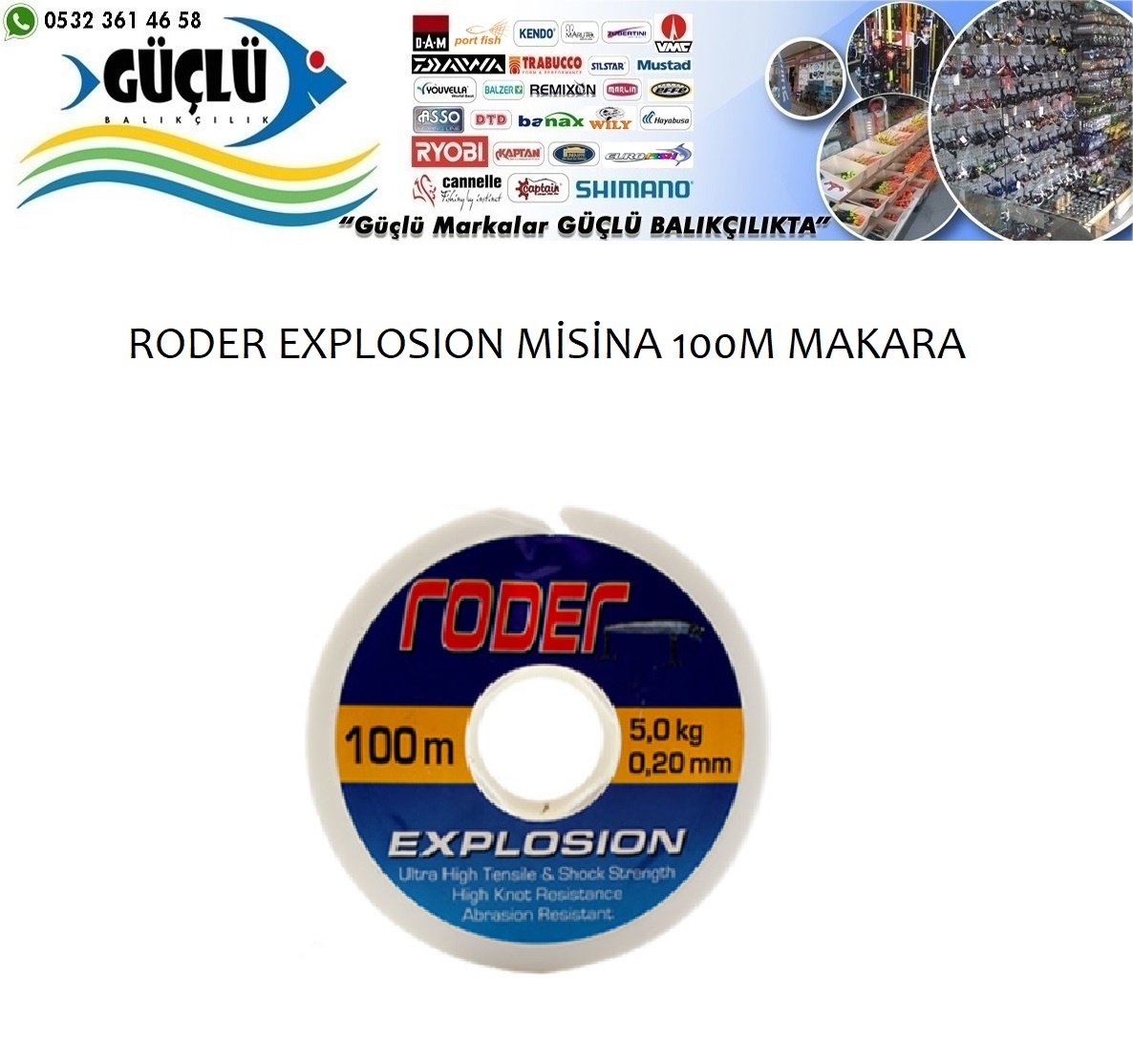 Roder%20Explosıon%20Monoflament%20Misina%20100mt%200,25mm