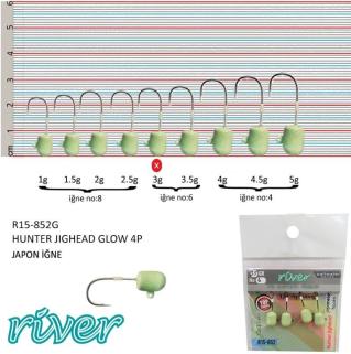 Glowlu Jighead River Hunter 4 Lü Paket 1,5gr