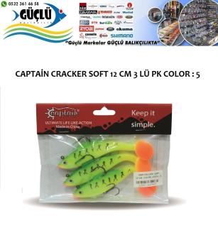 Levrek Turna Silikonu Captaın Cracker Soft 12 Cm 3 Lü Pk Renk : 5