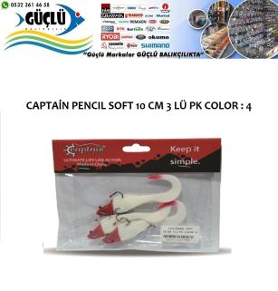 Levrek Turna Silikonu Captaın Pencıl Soft 10 Cm 3 Lü Pk Renk : 4