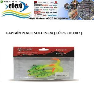 Levrek Turna Silikonu Captaın Pencıl Soft 10 Cm 3 Lü Pk Renk : 5