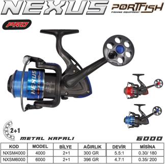 Portfish Nexus Pro 6000 Olta Makinası 2+1bb Metal Kafa Kırmızı