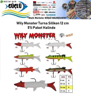 Turna Silikonu 12 Cm Wily Monster 5 Li Paket Renk:1