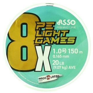 Asso 8x Light Games Pe 1.2 Fluo Green İp Misina 150mt 0,185mm