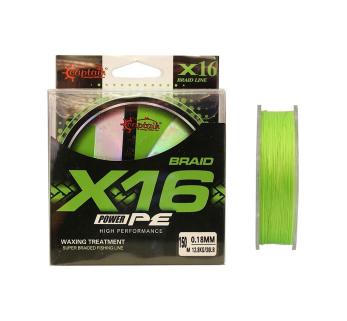 Captain X16 Power Pe 16 Örgü İp Misina 0,18mm 150mt Light Green