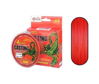 Captain Casting PE 4 Kat Spin İp Misina 150mt Kırmızı 0.14 mm