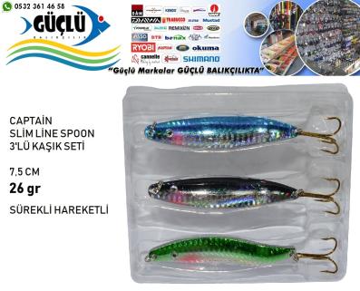 26gr Kaşık Seti Captain Slim Line Spoon 3 Lü 7.5cm