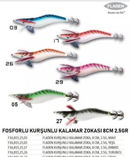 Fladen Kalamar Zokası Fosforlu Kurşunlu 8cm 2,5gr Renk:03